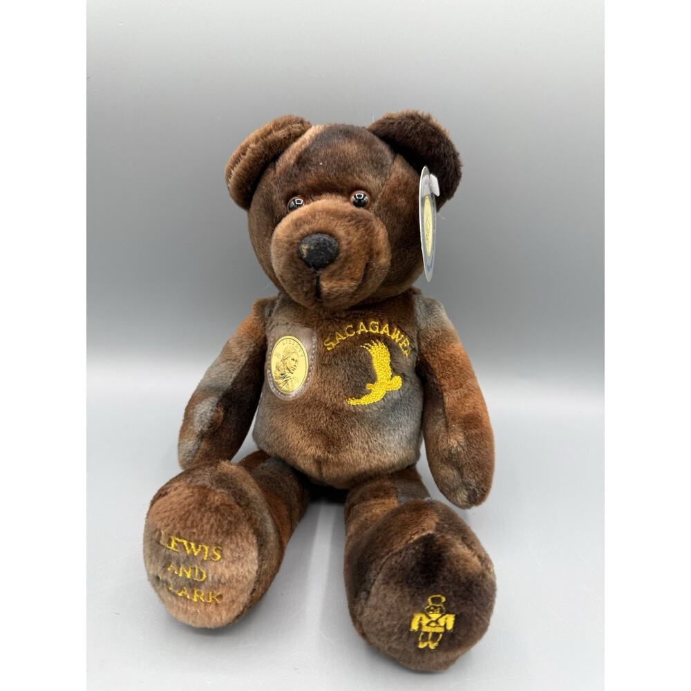 Lewis & Clark Sacagawea Golden Dollar Bear Plush Mint Coin Collectible
